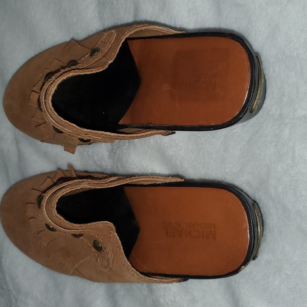 Michael Kors Rye Fringed Suede Studded Platform Clogs Size 8 - Picture 8 of 12